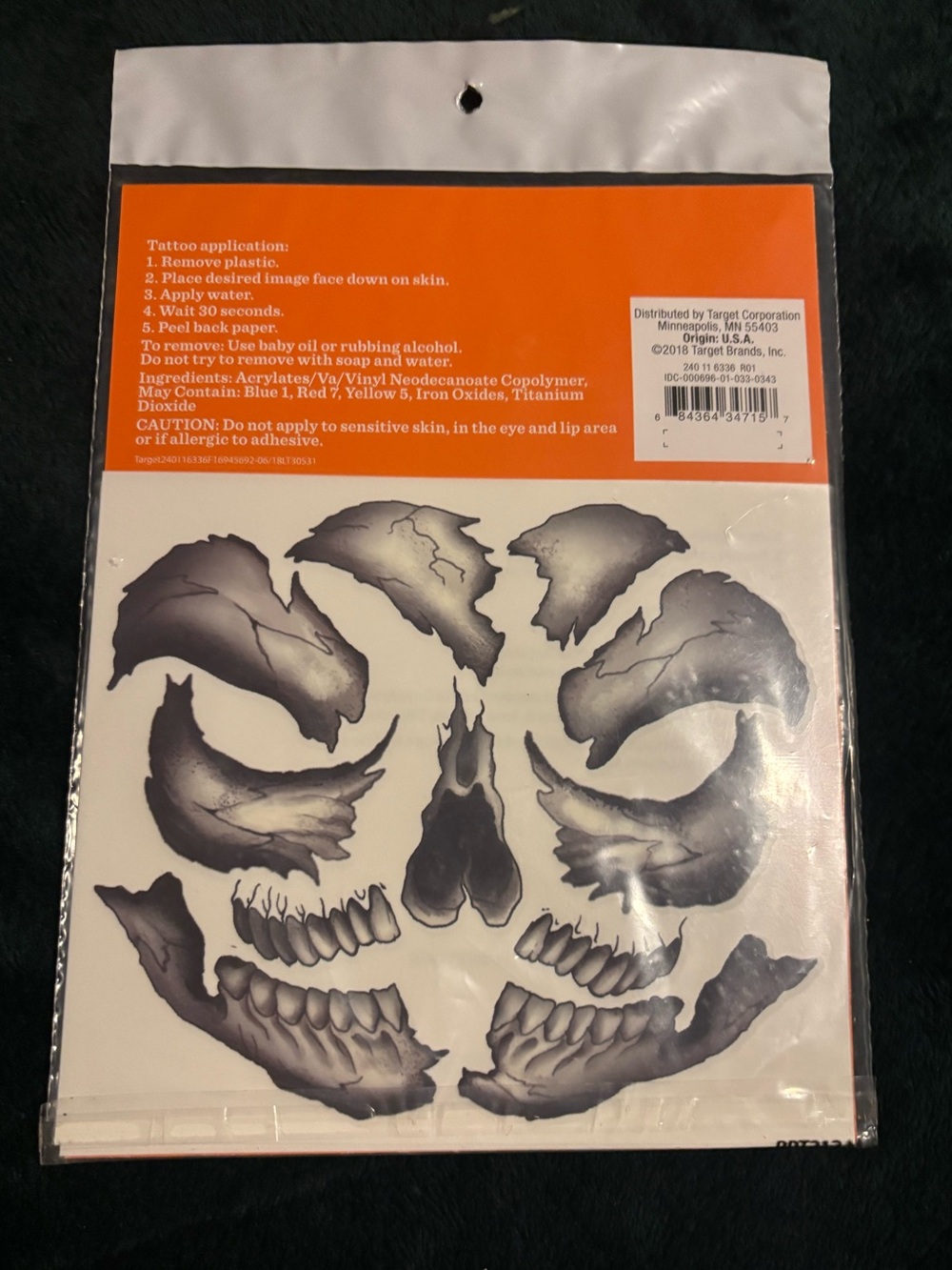 Hyde and Eek! 22 Temporary Face Tattoos Grate for Halloween costumes cosplay - Picture 2 of 3